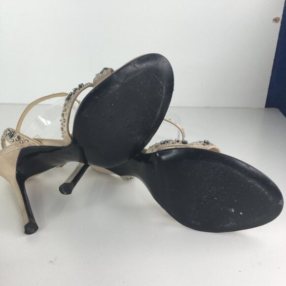 Versace Heel Sandals Ankle Strap Crystals Size 39 - Picture 6 of 10